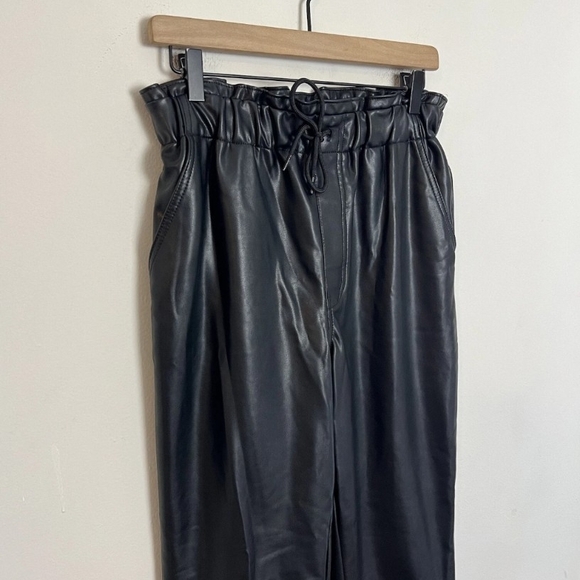 Abercrombie & Fitch Black Faux Leather Joggers - Picture 2 of 6